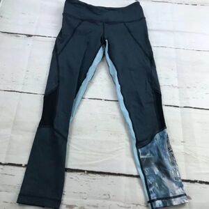 Soulcycle Blue Black Capri Cropped legging